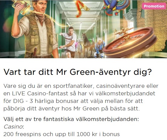 Ta del av kampanjer mest regelbundet på Mr Green!