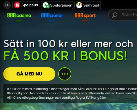 Hämta din nya bonus på 888 Casino!